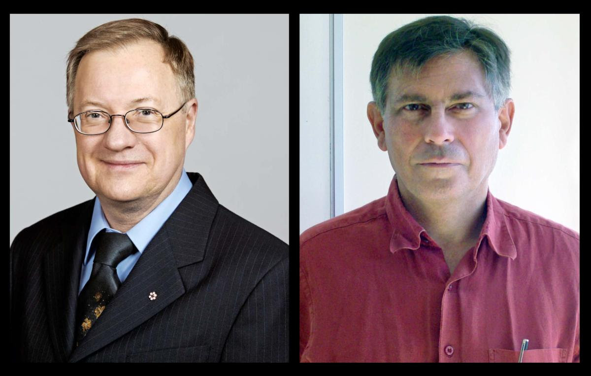John Richard Bond (po lewej) i George Efstathiou (po prawej), laureaci Nagrody Shaw w dziedzinie astronomii 2025